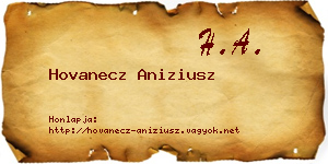 Hovanecz Aniziusz névjegykártya